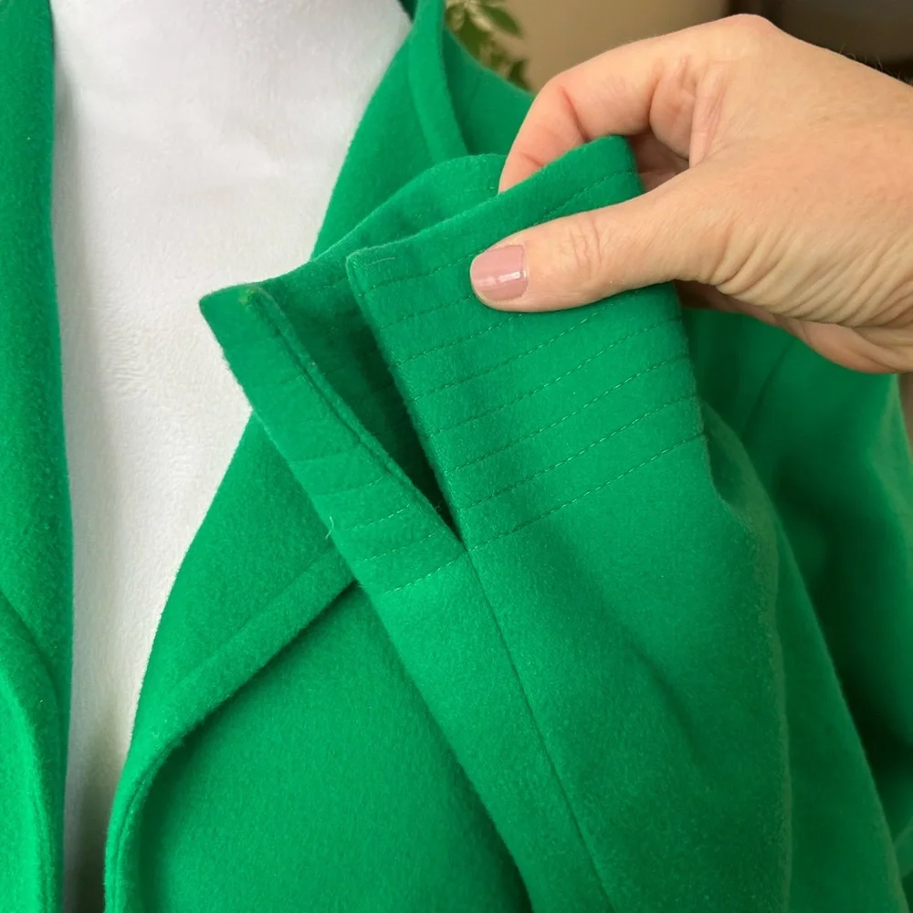 VTG Vibrant Green Women's Wool and Cashmere Blend Blazer - Picture 4 of 10